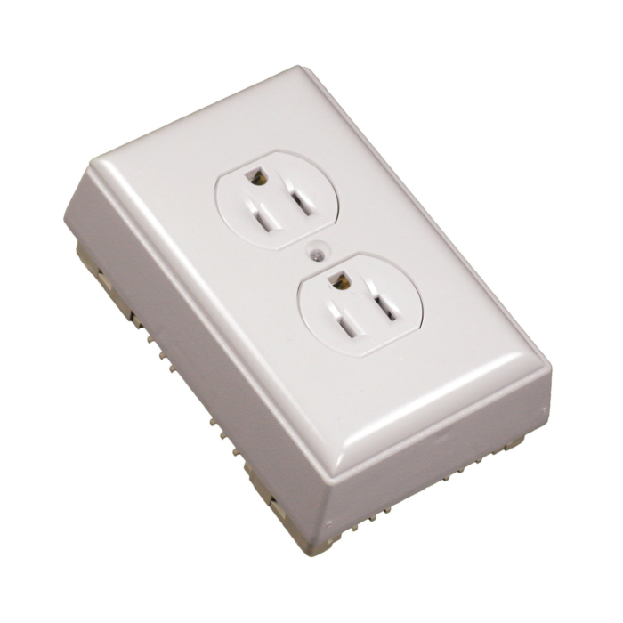 Wirem 1-Gang Non-Metallic Duplex Receptacle Box with Faceplate and Device