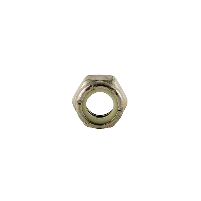 10-24 Nylon Lock Nut Coarse Thread, Stainless Steel   