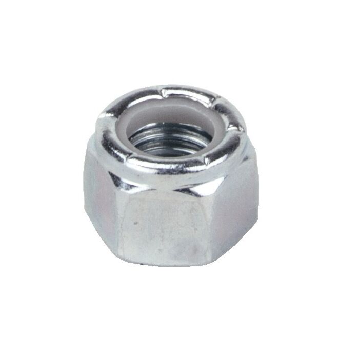 1/2"-13 Nylon Lock Nut Coarse Thread, Zinc   