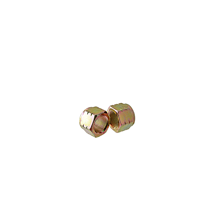 9/16"-12 Nylon Lock Nut Coarse Thread, Yellow Zinc   