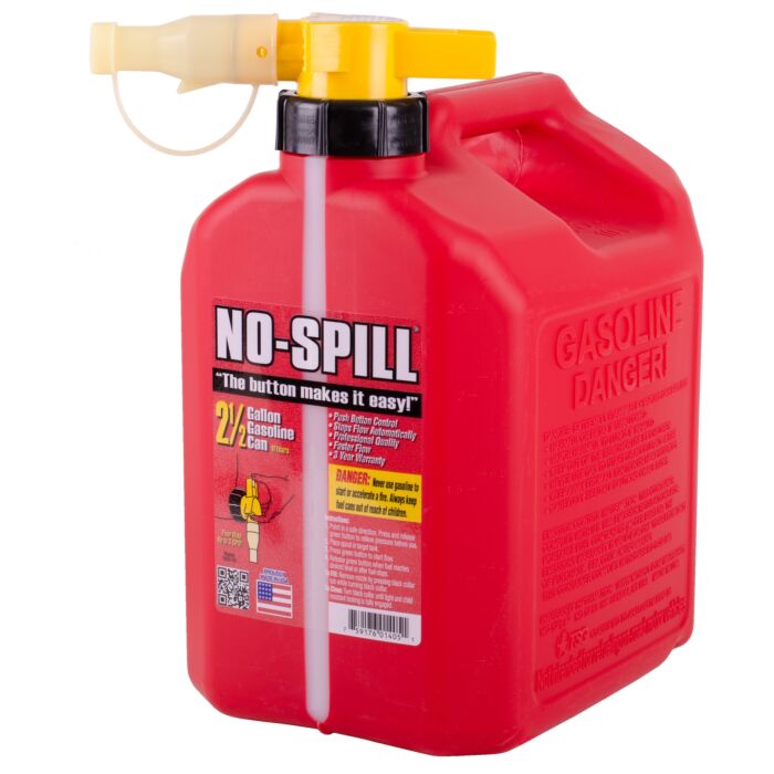 No-Spill ViewStripe Plastic Gas Can (Red) 2-1/2 gal