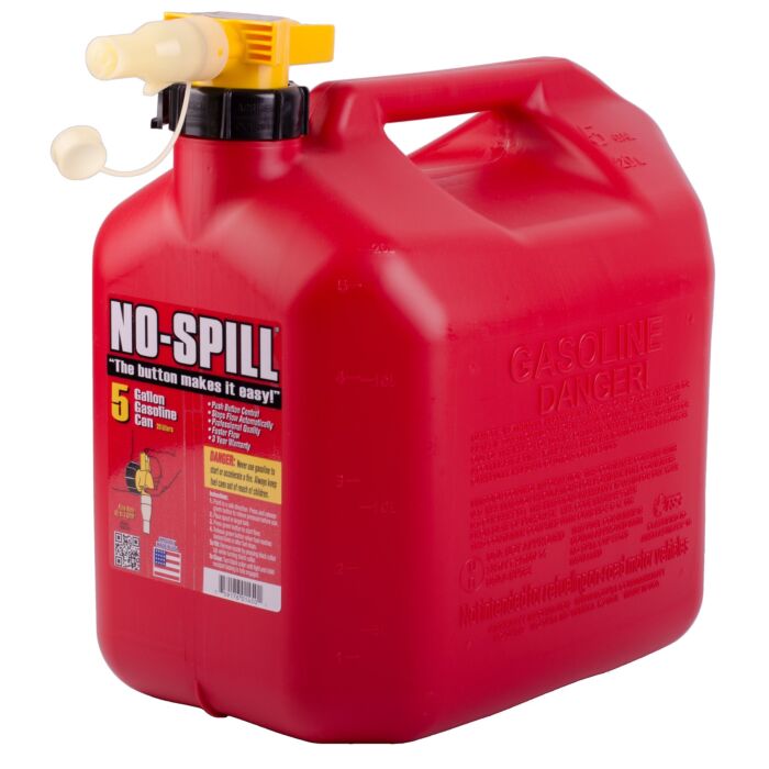 No-Spill ViewStripe Plastic Gas Can (Red) 5 gal