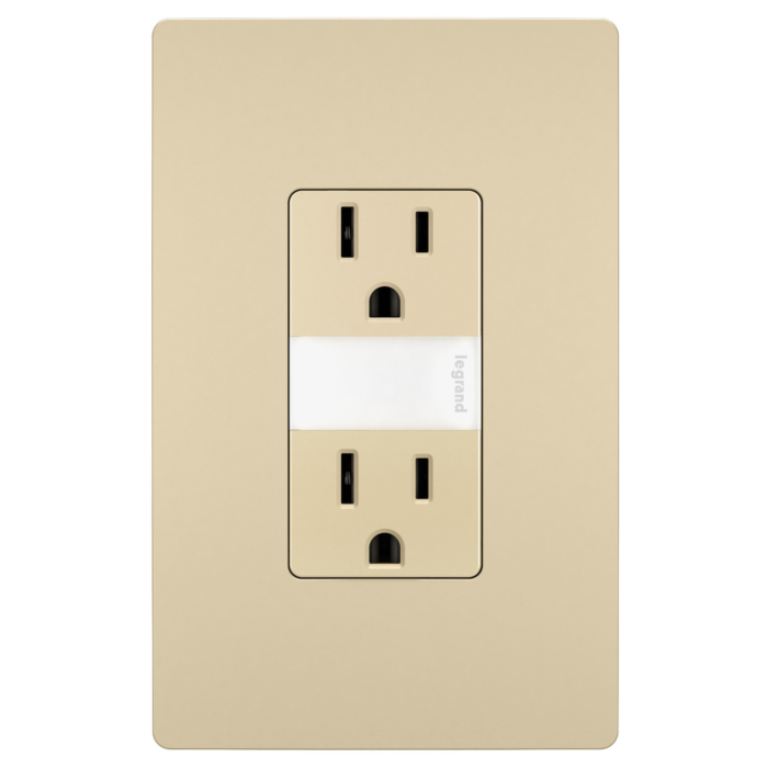 Pass & Seymour radiant® 15A Tamper-Resistant Outlet with Night Light, Ivory