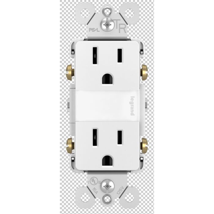 Pass & Seymour radiant® 15A Tamper-Resistant Outlet with Night Light, White