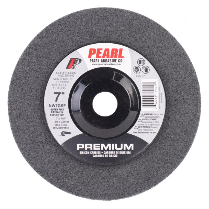 Pearl Abrasives Silicon Carbide Surface Preparation - 7 x 7/8 SC Grey Surface Preparation Wheel, Super Fine Grit