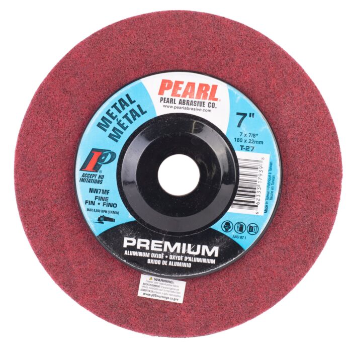Pearl Abrasives Aluminum Oxide Surface Preparation - 7 x 7/8 AO Maroon Surface Preparation Wheel, Fine Grit