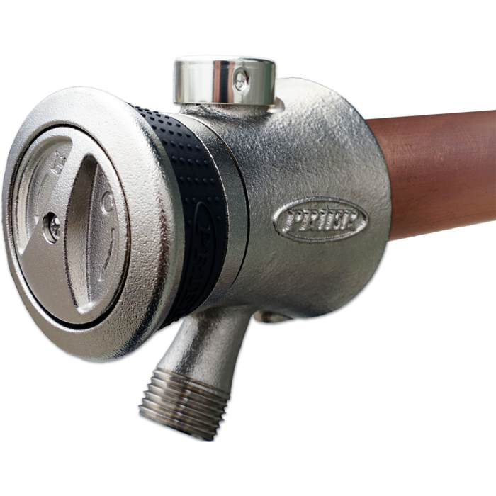 PRIER Products 10 in. Single Handle Hot & Cold Mixing Hydrant (Satin Nickel) 1/2 in. Crimp Pex