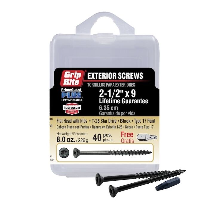 Grip-Rite #9 T-25 Star 2-1/2 in Deck Screw 40pk