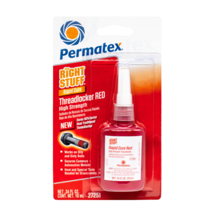 Permatex The Right Stuff Rapid Cure High Strength Threadlocker (Red) 10 mL
