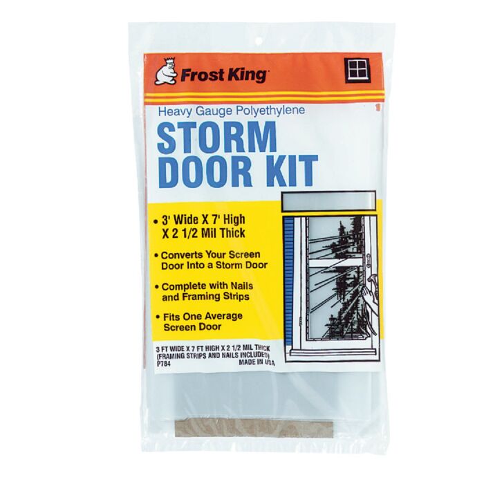 Warps Frost King Outdoor 3 Ft. x 7 Ft. x 2. 5 Mil. Thick Storm Door Kit