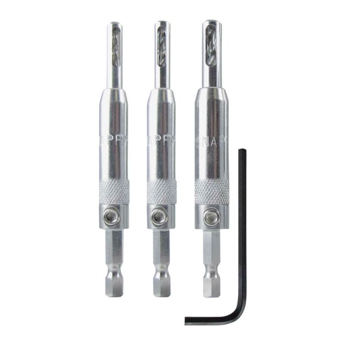 Make it Snappy Tools 3 Pieces 1/4 in High Speed Steel Self-Centering Hinge Bit Set