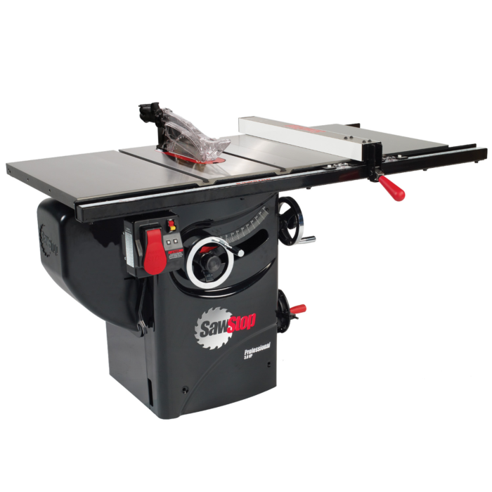 SawStop ASSEMBLY: 3HP Professional Cabinet Saw with 30” Premium fence system, rails & extension table