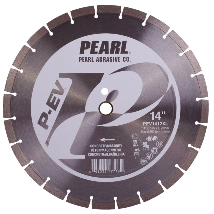 Pearl Abrasives P-EV™ Segmented Blades for Concrete and Masonry 14" x .125 x 1, 20mm PEV1412XL