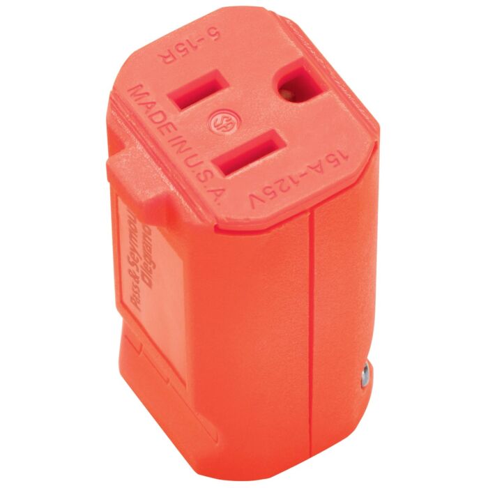 Pass & Seymour Legrand PS5969OCC20 Electrical Connector, 15 A, 125 V, NEMA: NEMA 5-15R, Orange
