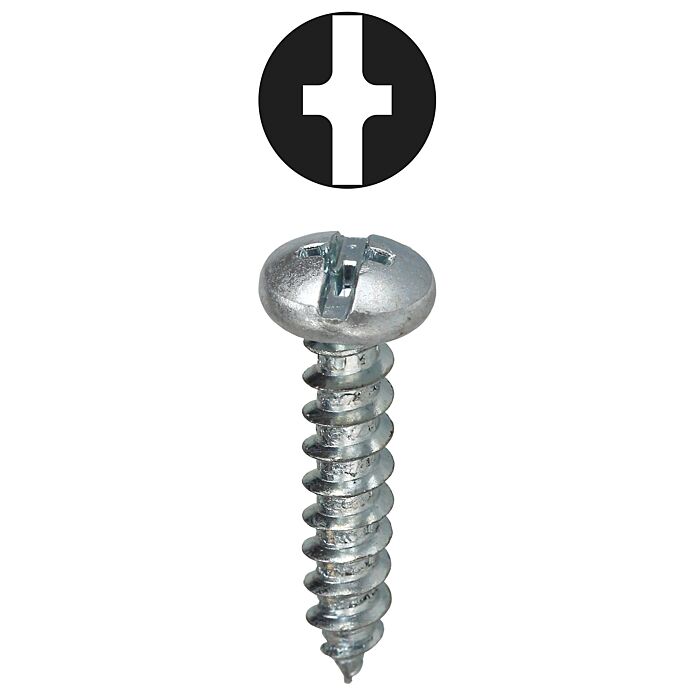 Titan™ #14 2-1/2 in Pan Head Slotted/Phillips Sheet Metal Screw