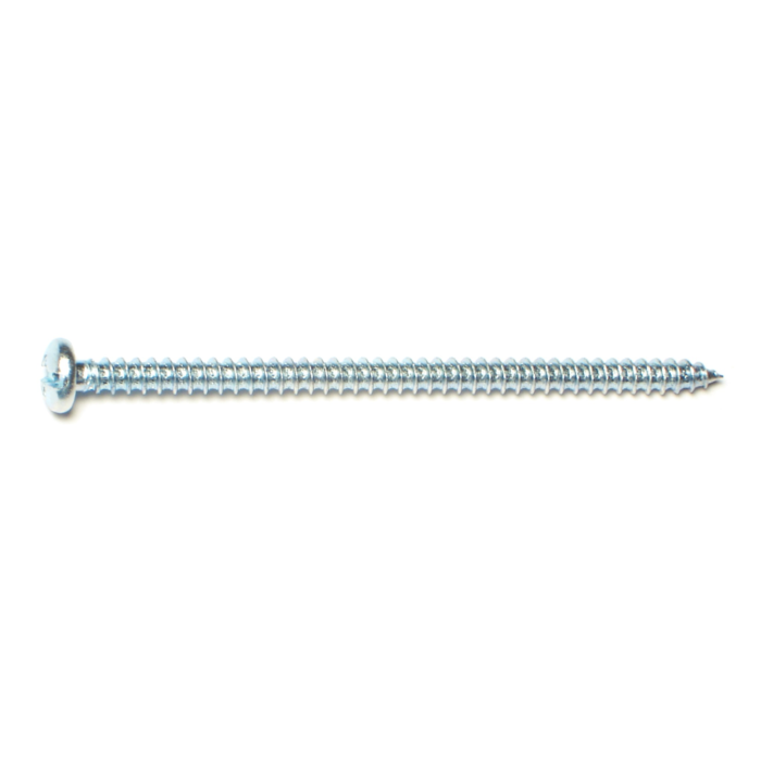 #8 x 3" Combo Pan Head, Sheet Metal Screw, Zinc 