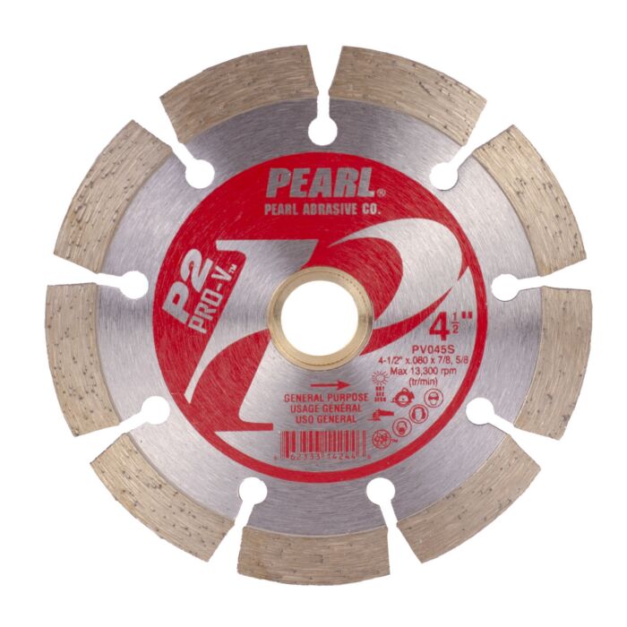 Pearl Abrasives P2™ Pro-V™ General Purpose - 4-1/2 x .080 x 7/8, 5/8 Pearl P2 Pro-V™ General Purpose Blade, 10mm Rim