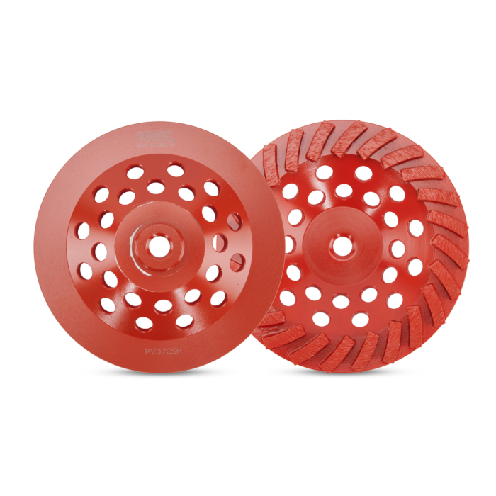 Pearl Abrasives P2™ Pro-V Segment Swirl Cup Wheel 7" 5/8"-11, 24 Segment