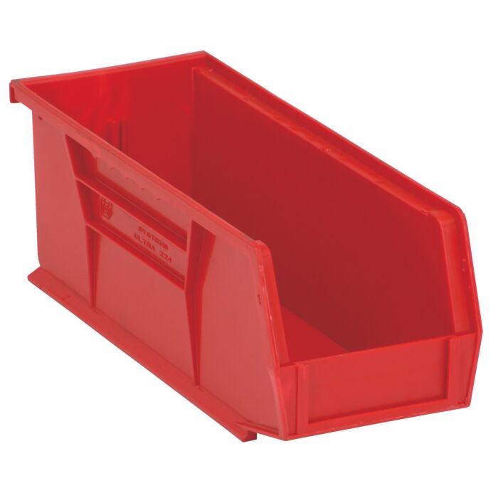 Quantum Storage Systems 10-7/8" x 4-1/8" x 4" Red Bin - 12 / CTN