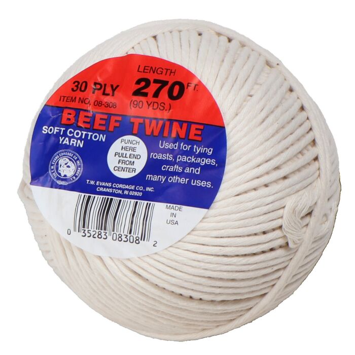 T.W. Evans Cordage 30 Ply Cotton Beef Twine - 270 ft