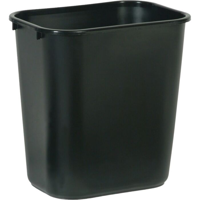 Rubbermaid Commercial 28-1/8 Qt. Black Rectangle Office Wastebasket