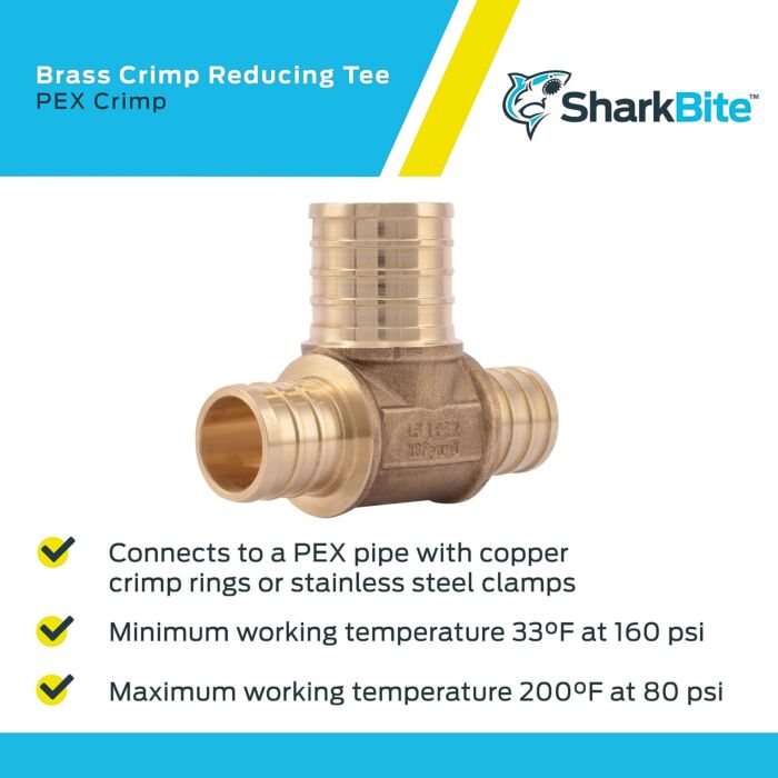 Boshart 3/4" Stainless Steel PEX Tee - Premium Crimp Fitting For Durable Plumbing Connections