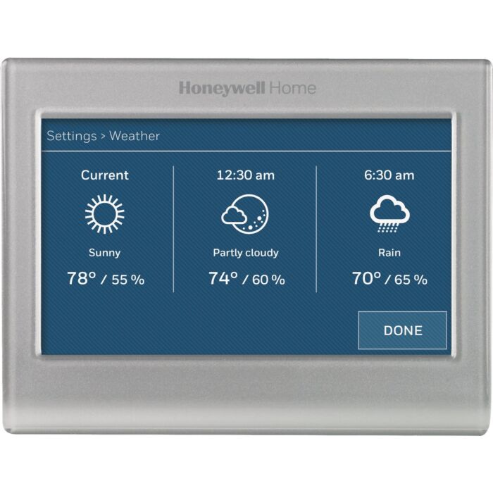 Honeywell Home WiFi Smart Color 7 Day Programmable Silver Metallic Digital Thermostat