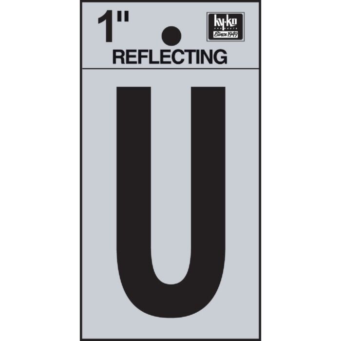 HY-KO Hy-Ko Vinyl 1 In. Reflective Adhesive Letter, U
