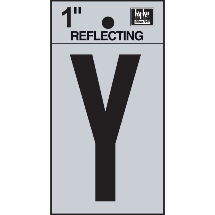 HY-KO Hy-Ko Vinyl 1 In. Reflective Adhesive Letter, Y