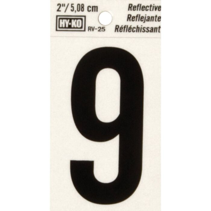 HY-KO Hy-Ko Vinyl 2 In. Reflective Adhesive Number Nine