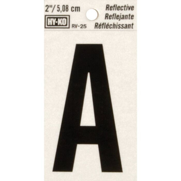 Hy-Ko Vinyl 2 In. Reflective Adhesive Letter, A