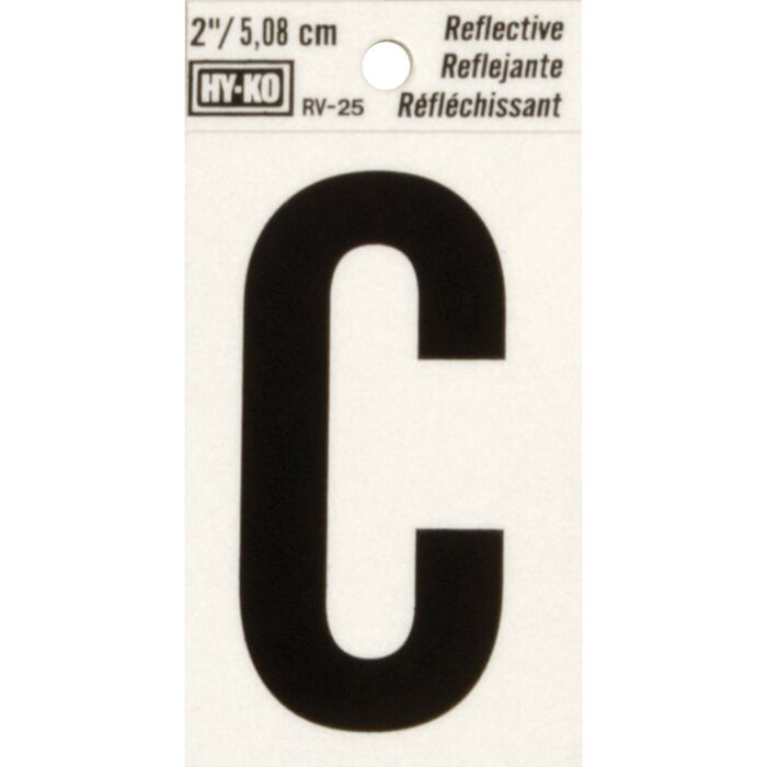 HY-KO Hy-Ko Vinyl 2 In. Reflective Adhesive Letter, C