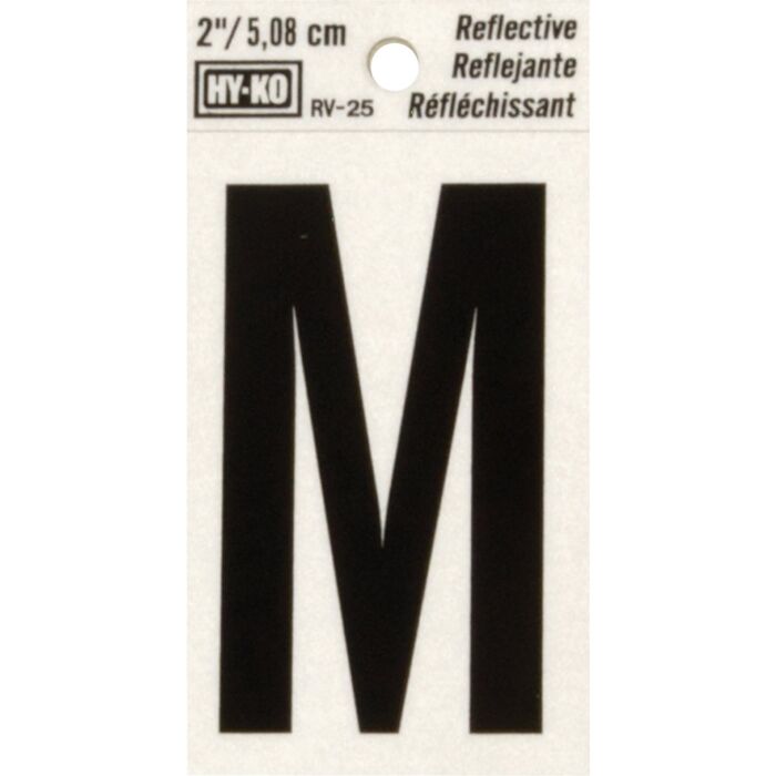 HY-KO Hy-Ko Vinyl 2 In. Reflective Adhesive Letter, M