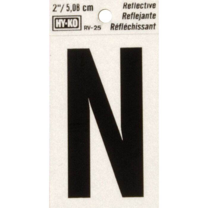 Hy-Ko Vinyl 2 In. Reflective Adhesive Letter, N