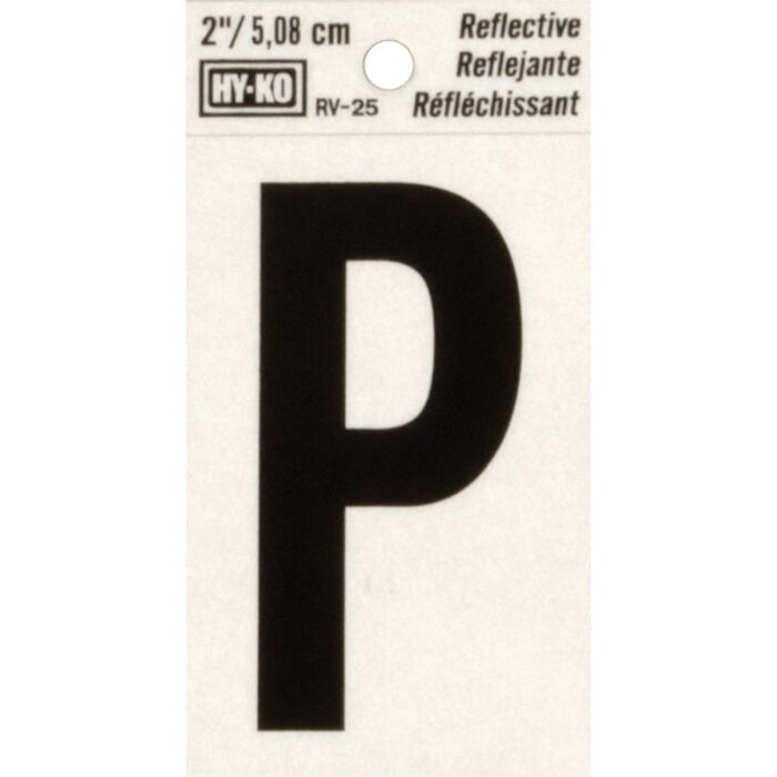 HY-KO Hy-Ko Vinyl 2 In. Reflective Adhesive Letter, P