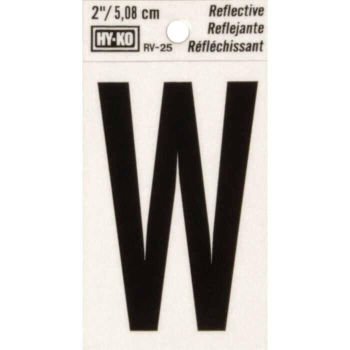 HY-KO Hy-Ko Vinyl 2 In. Reflective Adhesive Letter, W