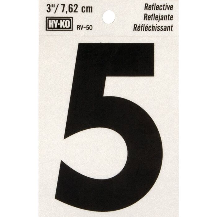 HY-KO Hy-Ko Vinyl 3 In. Reflective Adhesive Number Five