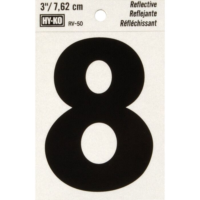 HY-KO Hy-Ko Vinyl 3 In. Reflective Adhesive Number Eight