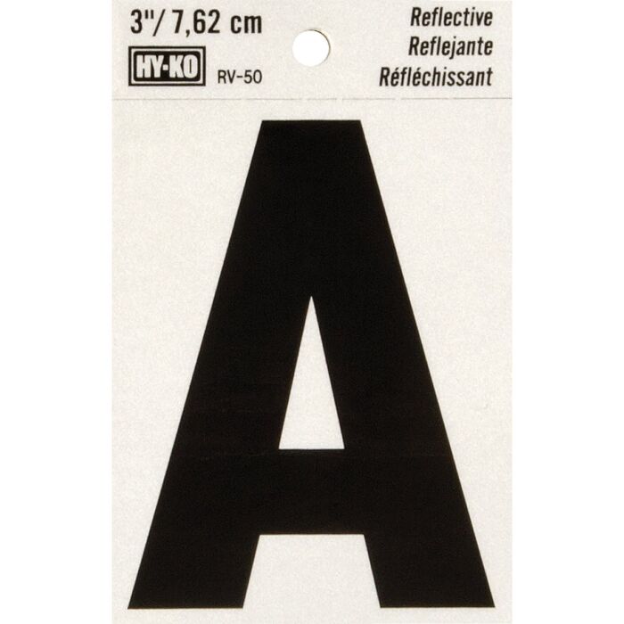 HY-KO Hy-Ko Vinyl 3 In. Reflective Adhesive Letter, A
