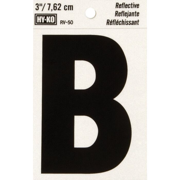 Hy-Ko Vinyl 3 In. Reflective Adhesive Letter, B