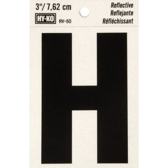 HY-KO Hy-Ko Vinyl 3 In. Reflective Adhesive Letter, H