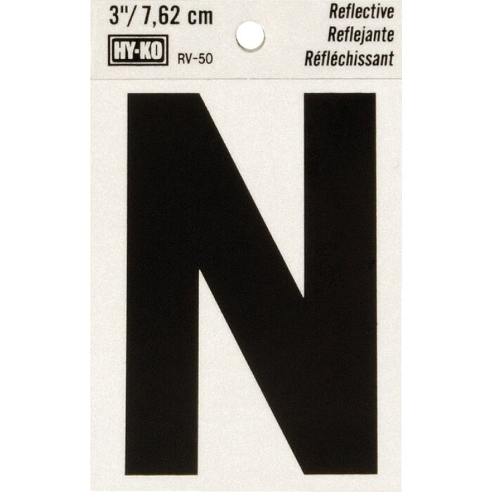 HY-KO Hy-Ko Vinyl 3 In. Reflective Adhesive Letter, N