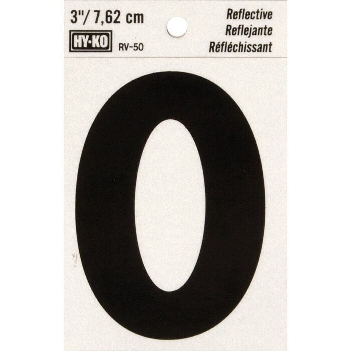 HY-KO Hy-Ko Vinyl 3 In. Reflective Adhesive Number Zero