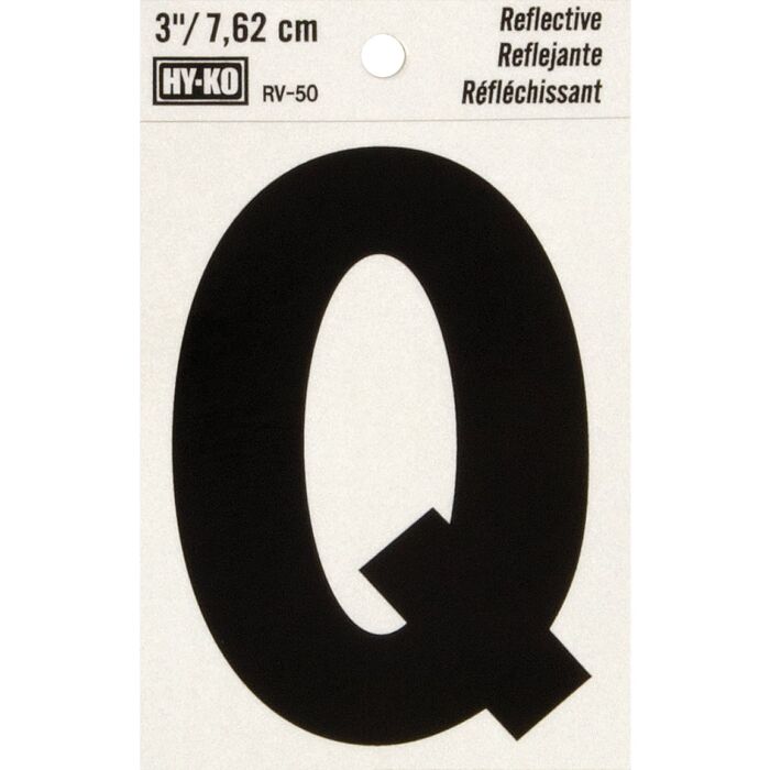 HY-KO Hy-Ko Vinyl 3 In. Reflective Adhesive Letter, Q
