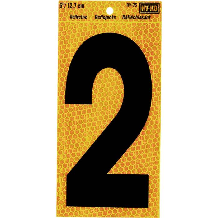HY-KO Hy-Ko 5 In. Yellow Reflective Number 2