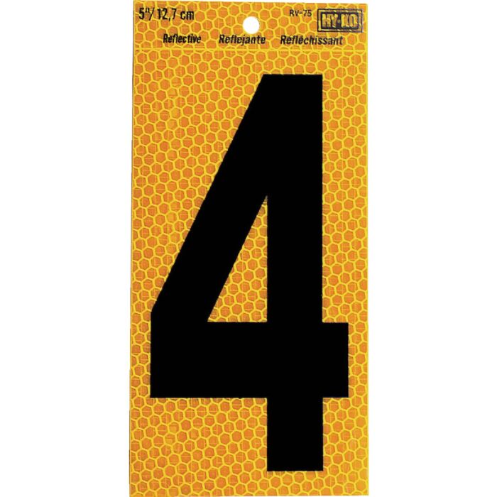 HY-KO Hy-Ko 5 In. Yellow Reflective Number 4