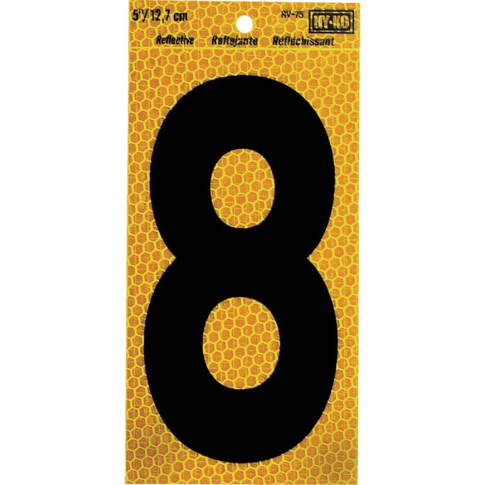 HY-KO Hy-Ko 5 In. Yellow Reflective Number 8