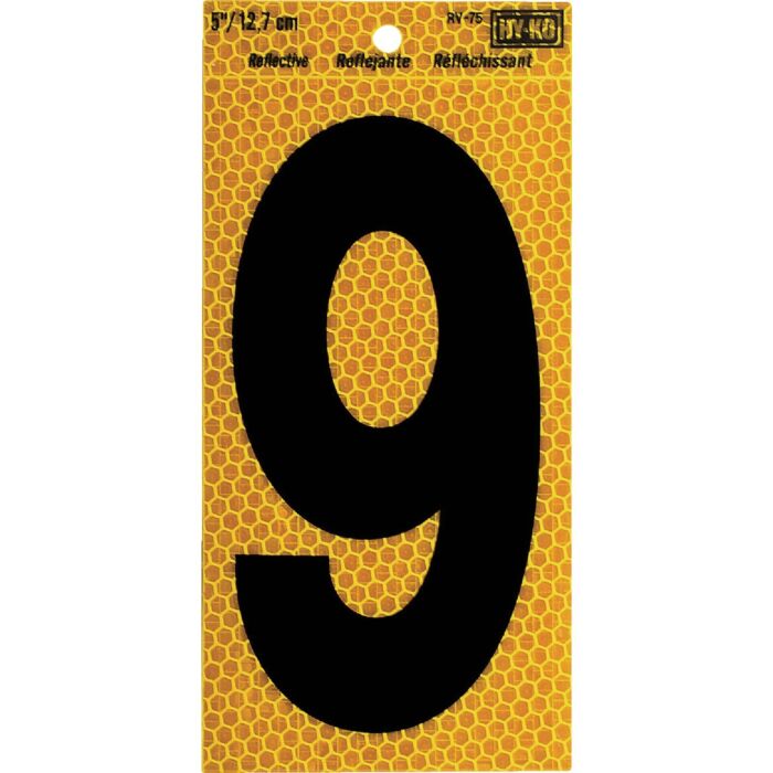 HY-KO Hy-Ko 5 In. Yellow Reflective Number 9