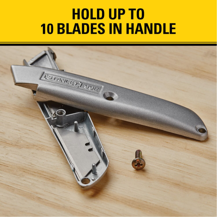 Wolfcraft Quick-Change Trapezium Blade Knife With Retractable Blade I 4131000 I Trapezium Blade Knife For Demanding Applications