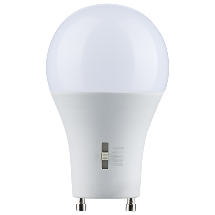 Satco 14 Watt A19 LED - Bi Pin GU24 Base - CCT Selectable - 120 Volt - Frost Finish